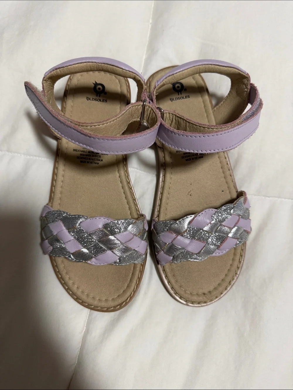 Old Soles Lilac and Silver Braided Strap Sandals